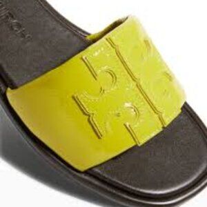 NIB NIB Tory Burch T-Sport Double Slide Leather sandals lime